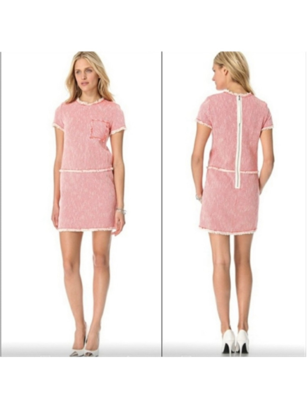 Rebecca Taylor Neon Shift Dress Tweed Sz 12 Academia
